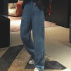 Studded Trim Straight Leg Jeans