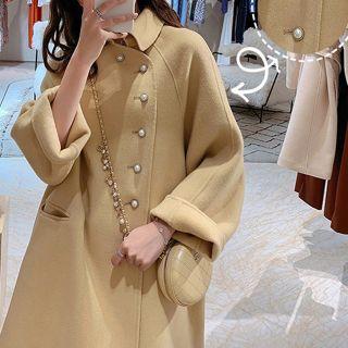 Button-up Long Wool Coat