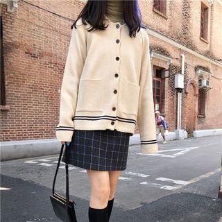 Collared Pocketed Cardigan Almond - One Size