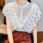 Cap-sleeve Lace Panel Shirt