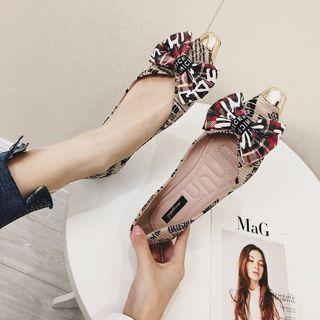 Patterned Bow Accent Flats