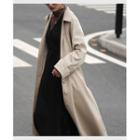 Single-breasted Maxi Trench Coat Almond - One Size