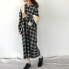 Check Long-sleeve Loose-fit Dress