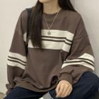Two-tone Striped Panel Sweatshirt