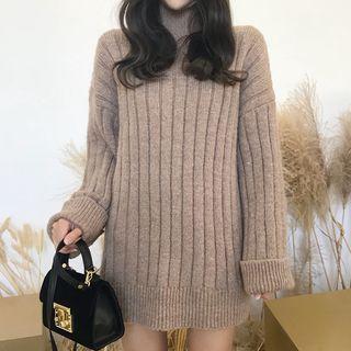 Long-sleeve Chunky Knit Mini Knit Dress