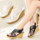Wedge-heel Perforated Sandals