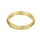 Fashion Simple Plated Gold Hollow Pattern Cubic Zircon Bangle Golden - One Size