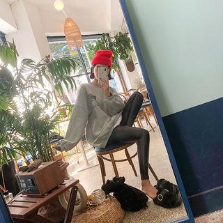 Faux-leather Leggings Black - One Size