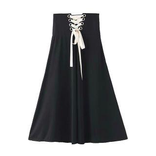 Strapless Lace-up Mini A-line Dress