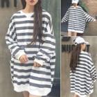 Long-sleeve Loose-fit Striped Dress