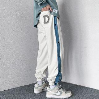 Two-tone Button-side Sweatpants