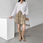 Raglan-sleeve Drawstring-hem Shirt