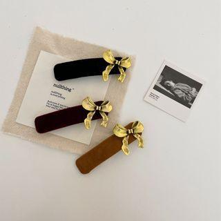 Bow Alloy Velvet Hair Clip