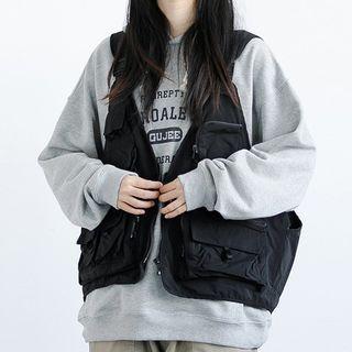 Plain Cargo Vest With Pocket