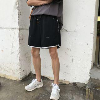 Contrasted-trim Drawstring Shorts