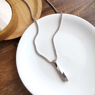 Twisted Bar Pendant Alloy Necklace 1 Pc - Necklace - Silver - One Size