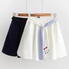 Cat Embroidery A-line Skirt