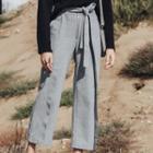 Tie-waist Cropped Straight Leg Pants