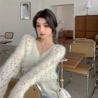 V-neck Loose-fit Sweater - 2 Colors