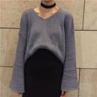 V-neck Sweater / Mermaid Midi Skirt