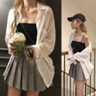 Light Shirt / Camisole Top / Pleated Mini Skirt