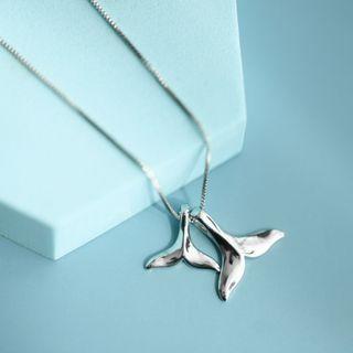 Mermaid Tail Pendant Sterling Silver Necklace Silver - One Size