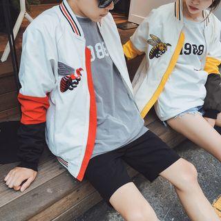 Couple Matching Embroidered Zip Jacket