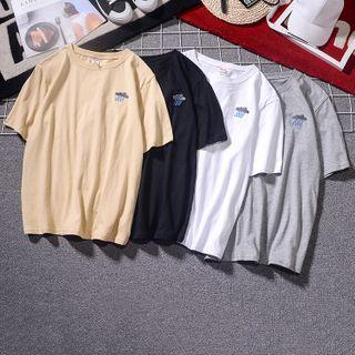 Short-sleeve Cloud Embroidered T-shirt