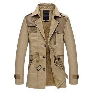 Fleece-lining Single-breasted Trench Coat