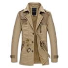 Fleece-lining Single-breasted Trench Coat