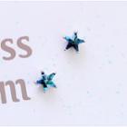 925 Sterling Silver Rhinestone Star Earring 1 Pair - As Shown In Figure - One Size