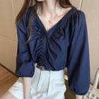 3/4-sleeve Ruched Blouse