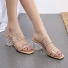 Double Clear Straps High Heel Sandals