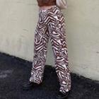 Animal Print Wide-leg Pants