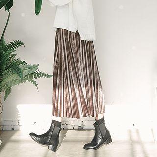 Accordion Velvet Skirt