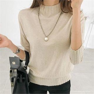 Mock-neck Cashmere Blend Sweater