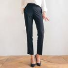 Band-waist Button-detail Dress Pants