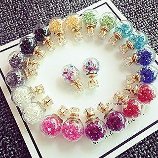 Crystal Ball Double-sided Earrings