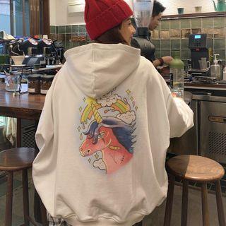 Unicorn Printed Zip Hoodie