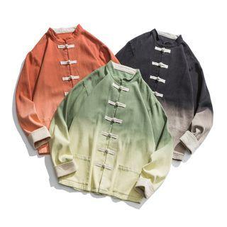 Ombre Frog-buttoned Shirt
