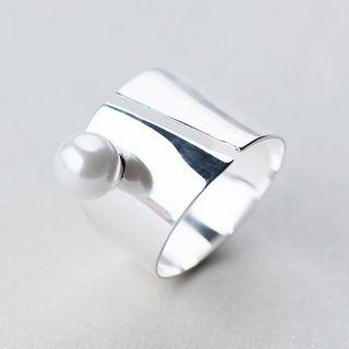 925 Sterling Silver Pearl Open Ring