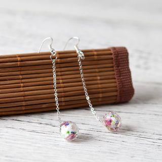 Floral Print Drop Earring