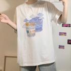 Short-sleeve Noodle Print T-shirt