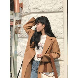 Pastel-color Wool Blend Coat