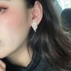 Sterling Silver Cz Fringed Stud Earring 1 Pair - Gold - One Size