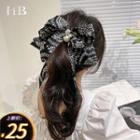 Print Bow Hair Clip 1 Pc - Print Bow Hair Clip - Black - One Size