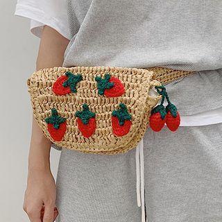 Fruit Straw Crossbody Bag As Shown In Figure - One Size