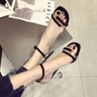 Ankle-strap Transparent Heel Sandals