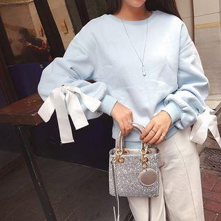 Long-sleeve Bow-tied Pullover