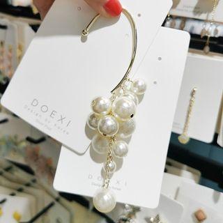 Faux Pearl Dangle Earring 1 Pc - As Shown In Figure - One Size